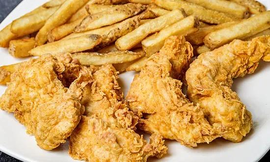 Representative photo: crispy chicken strips with french fries