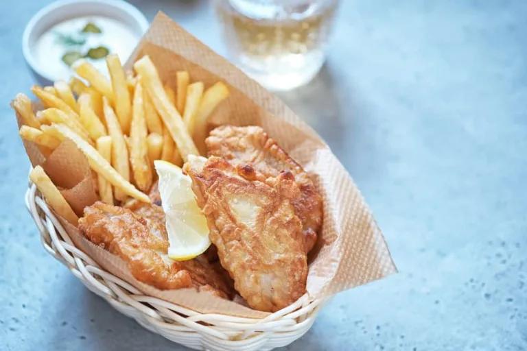 Representative photo: fried cod with fries and tartar sauce in a basket